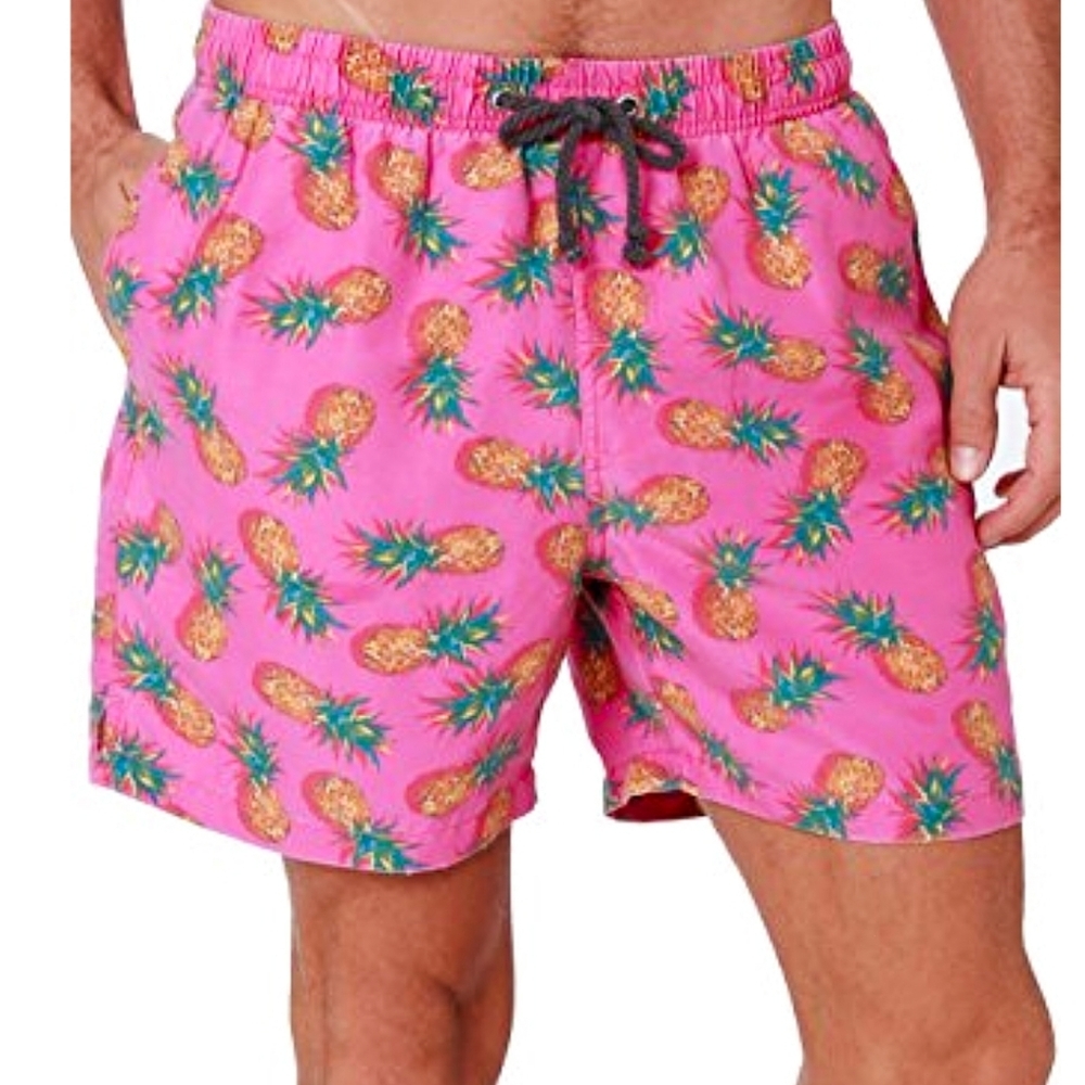 Ingear Swim Trunks Mens Large Retro Pineapples Bathing Suit